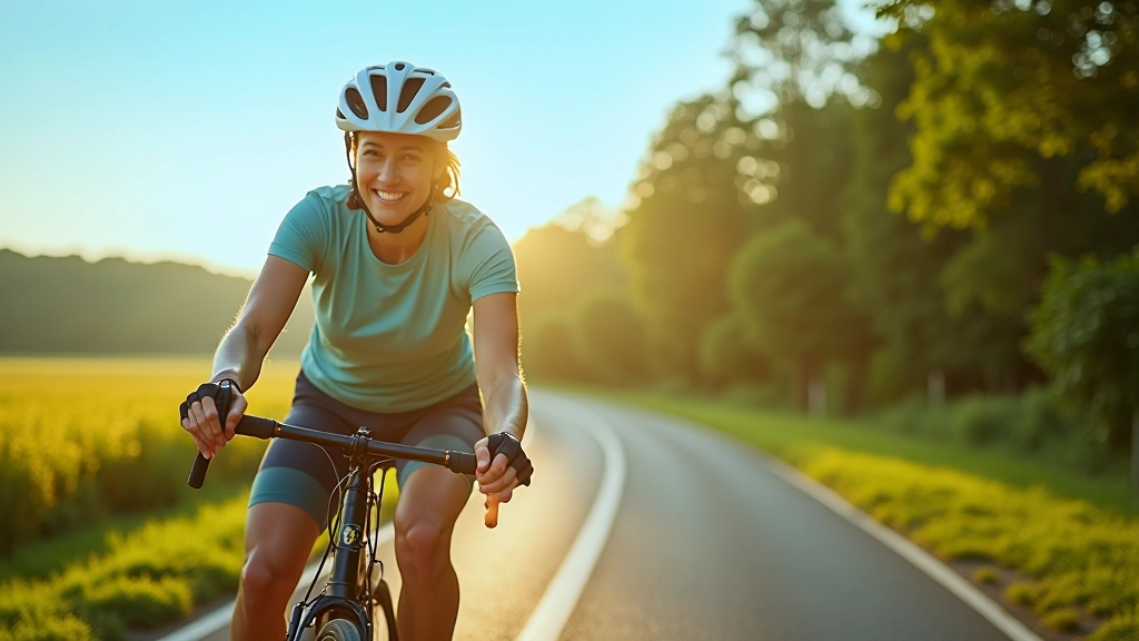 Cyklista jedoucí po krásné české cyklostezce se zelení v pozadí